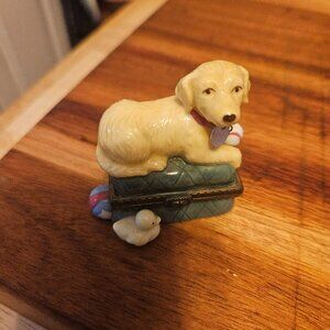 Midwest cannon falls golden retriever dog hinged trinket box